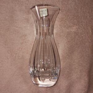 Reed & Barton Crystal Soho 7-Inch Vase Slovenia Handmade Vintage with Sticker